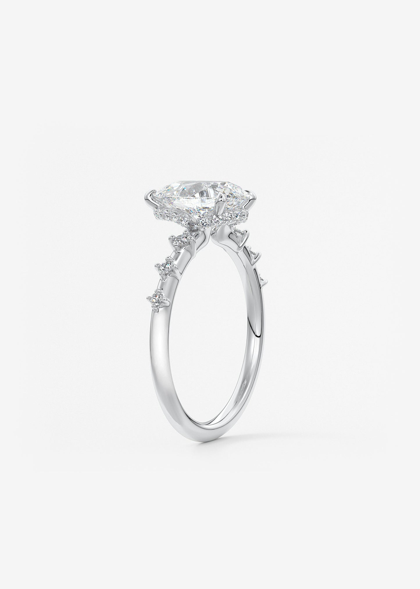 Oval Solitaire With Raised Basket Gallery Lab Grown Diamond Engagement Ring
