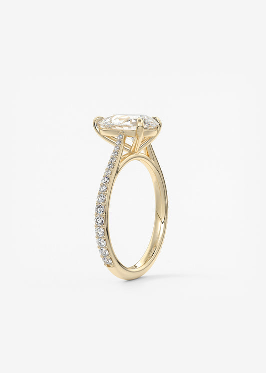 Oval Solitaire With Raised Basket Gallery Lab Grown Diamond Engagement Ring