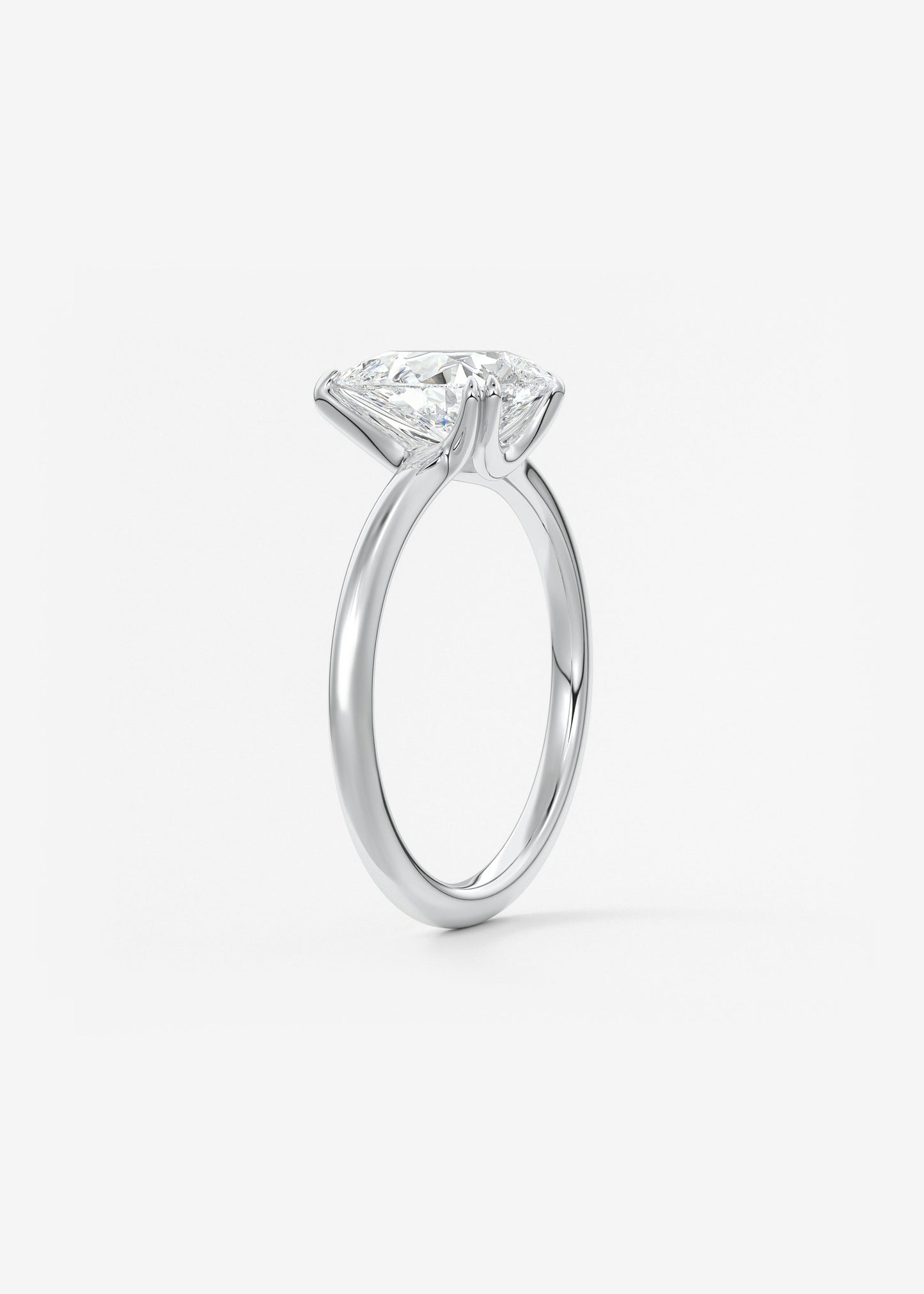 Oval Solitaire With Raised Basket Gallery Lab Grown Diamond Engagement Ring