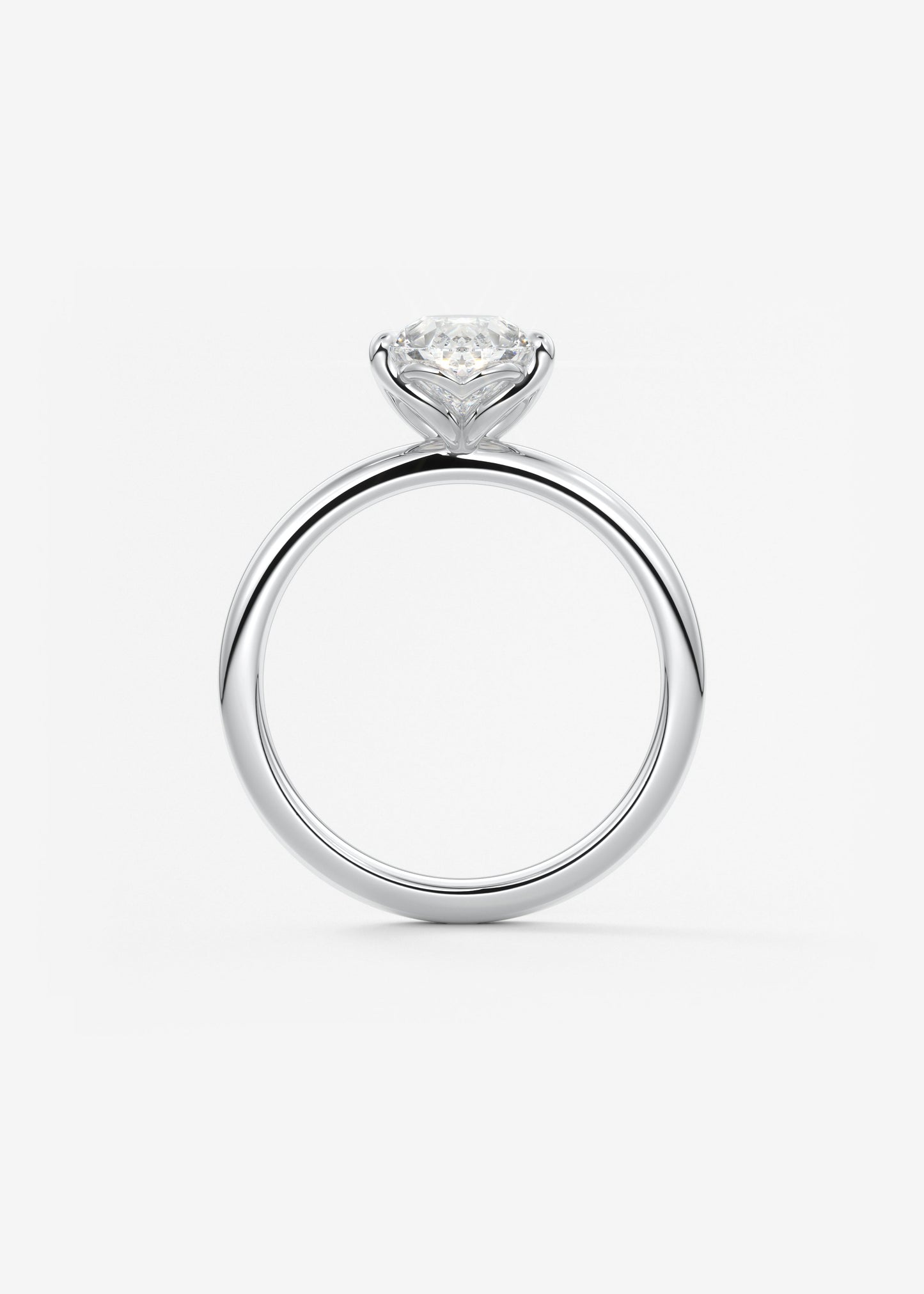 Oval Solitaire With Raised Basket Gallery Lab Grown Diamond Engagement Ring