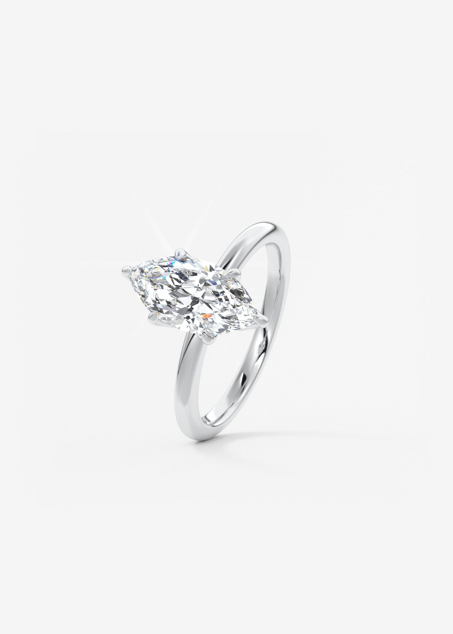Oval Solitaire With Raised Basket Gallery Lab Grown Diamond Engagement Ring