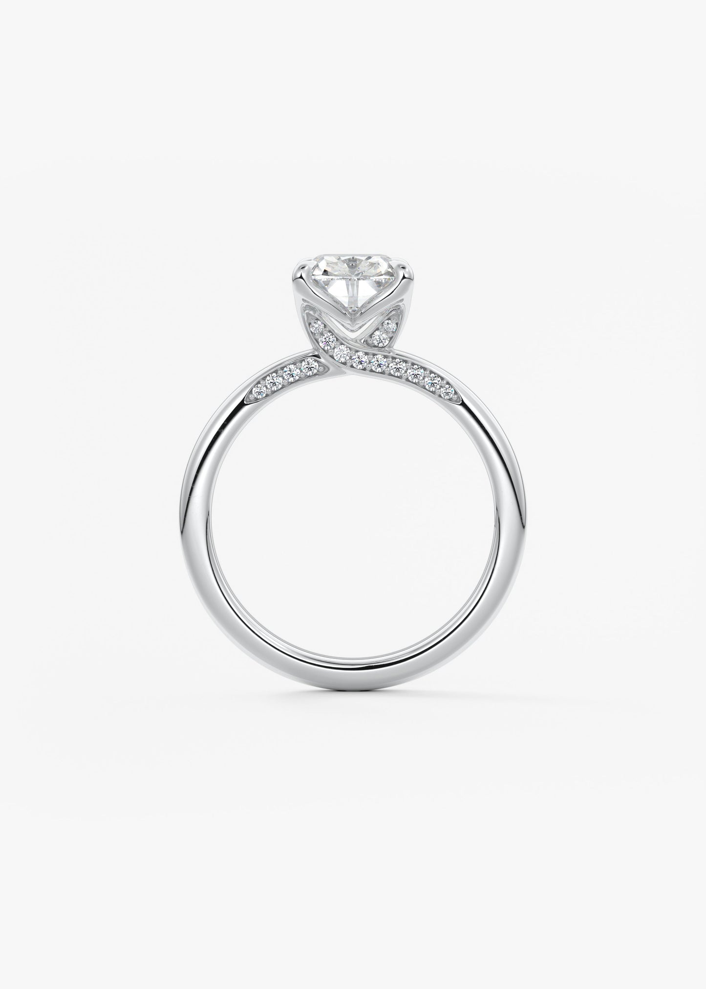 Oval Solitaire With Raised Basket Gallery Lab Grown Diamond Engagement Ring
