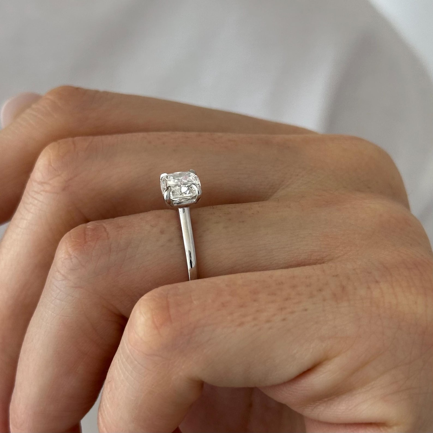 Round Halo, Pave & Split Shank Engagement Ring – 1.93 CT Lab Grown Diamond