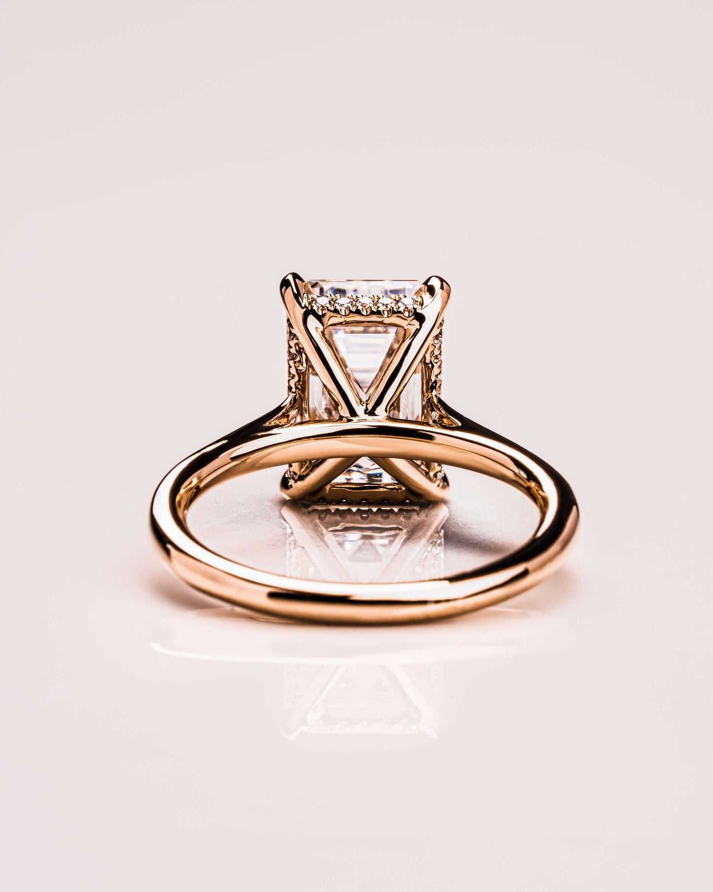 Cushion Hidden Halo Lab Grown Diamond Engagement Ring