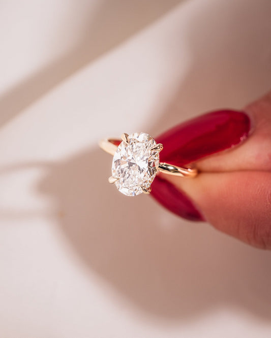 Cushion Hidden Halo Lab Grown Diamond Engagement Ring