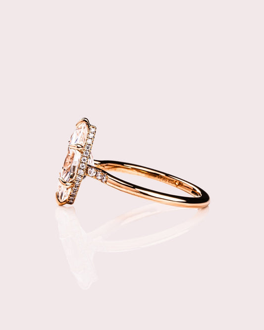 Cushion Hidden Halo Lab Grown Diamond Engagement Ring