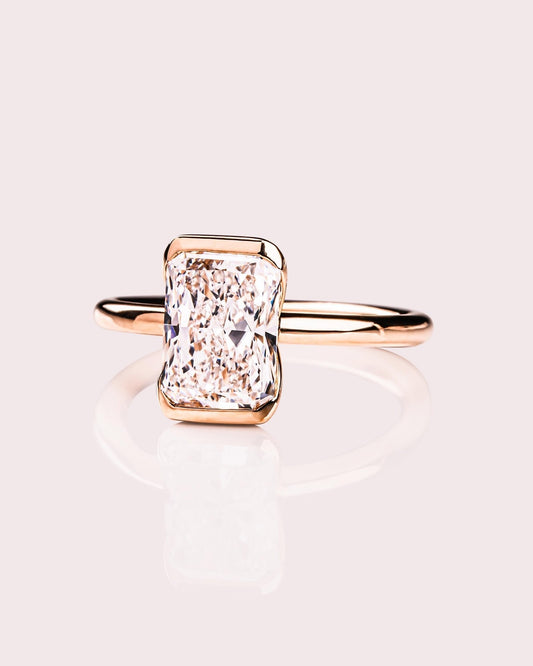 Cushion Hidden Halo Lab Grown Diamond Engagement Ring
