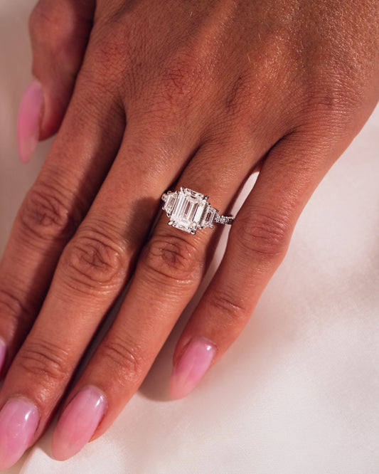 Cushion Hidden Halo Lab Grown Diamond Engagement Ring