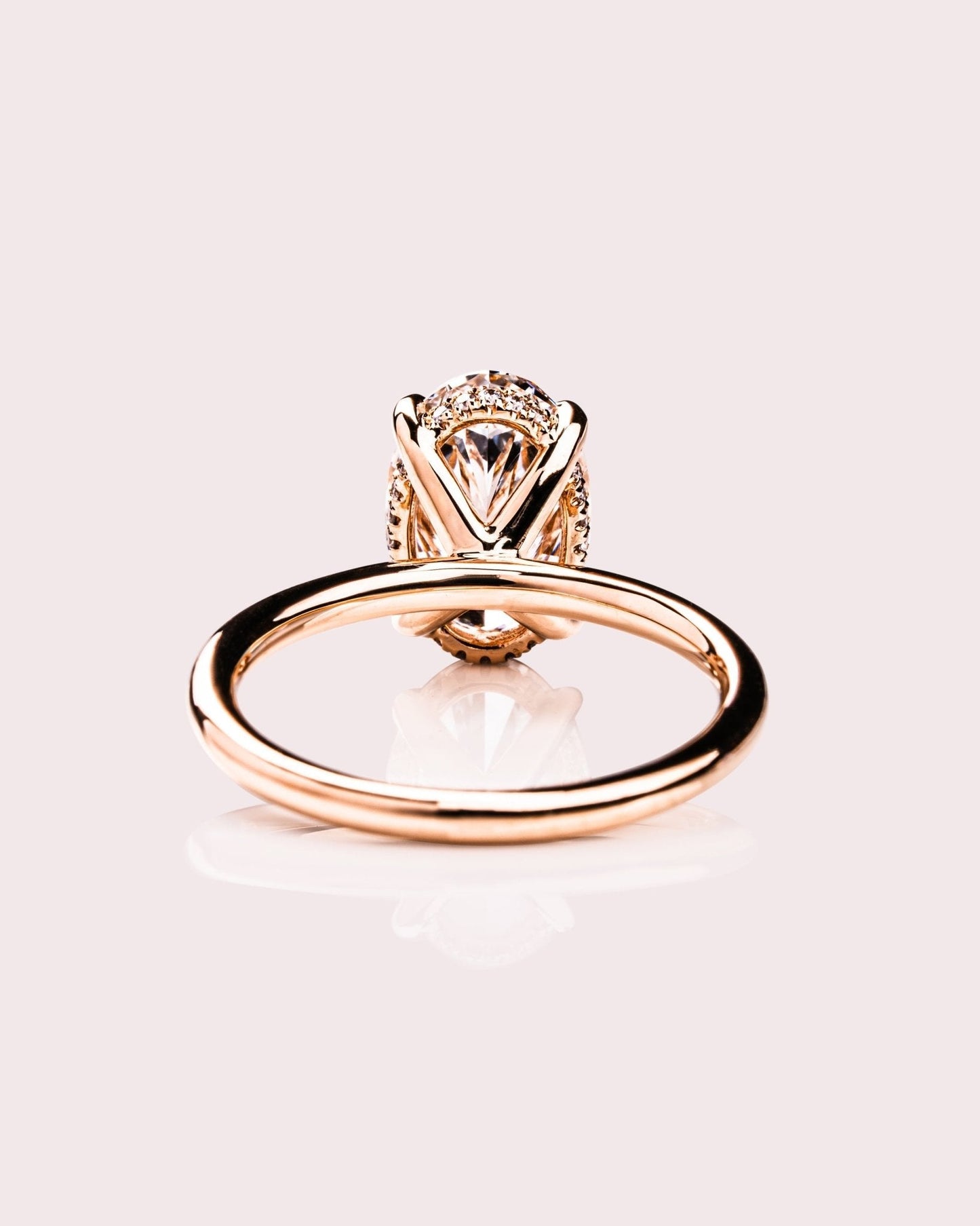 Cushion Hidden Halo Lab Grown Diamond Engagement Ring