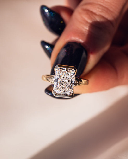 Cushion Hidden Halo Lab Grown Diamond Engagement Ring