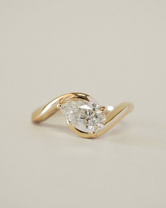 Round Swirl Semi Pave Engagement Ring – 1 CT Moissanite Diamond