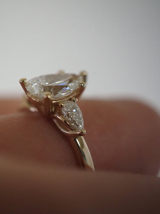 Round Swirl Semi Pave Engagement Ring – 1 CT Moissanite Diamond