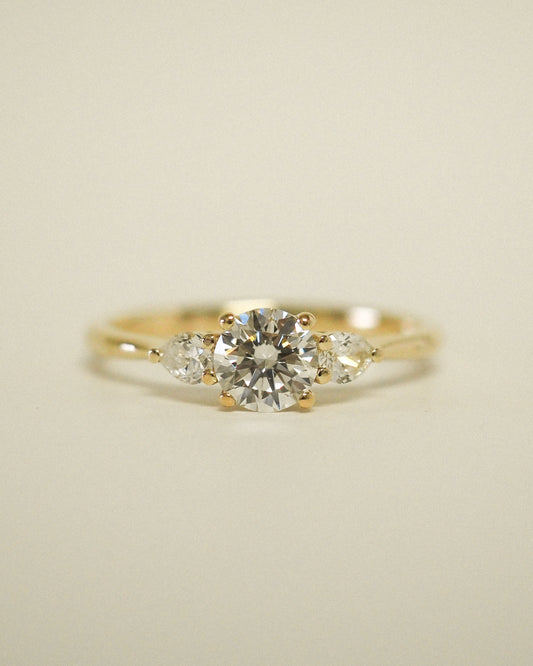 Round Swirl Semi Pave Engagement Ring – 1 CT Moissanite Diamond