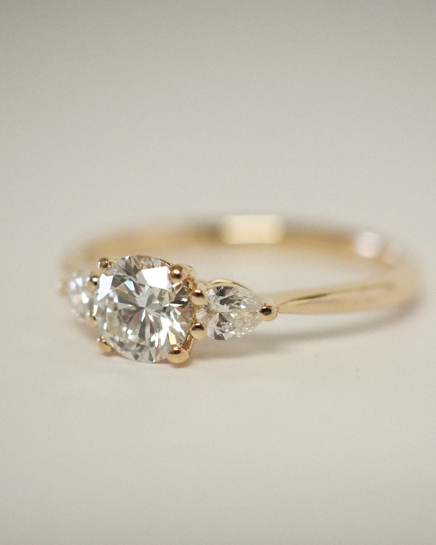 Round Swirl Semi Pave Engagement Ring – 1 CT Moissanite Diamond