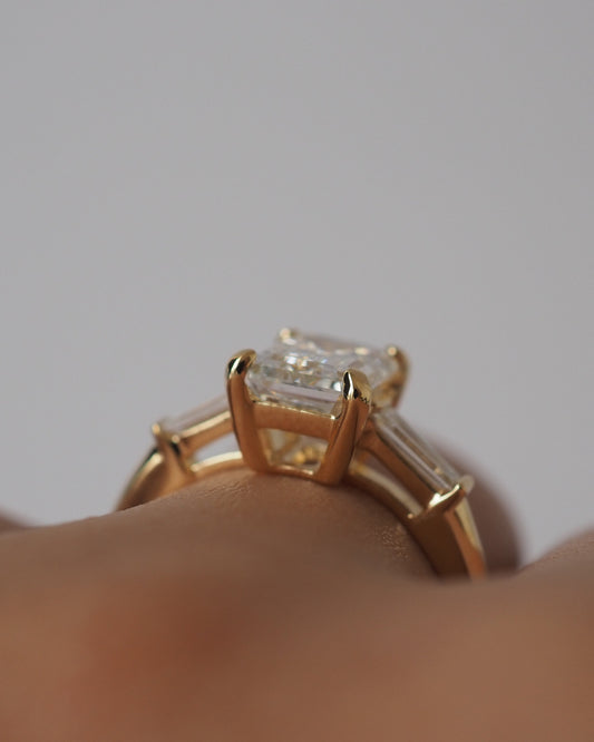 Round Swirl Semi Pave Engagement Ring – 1 CT Moissanite Diamond