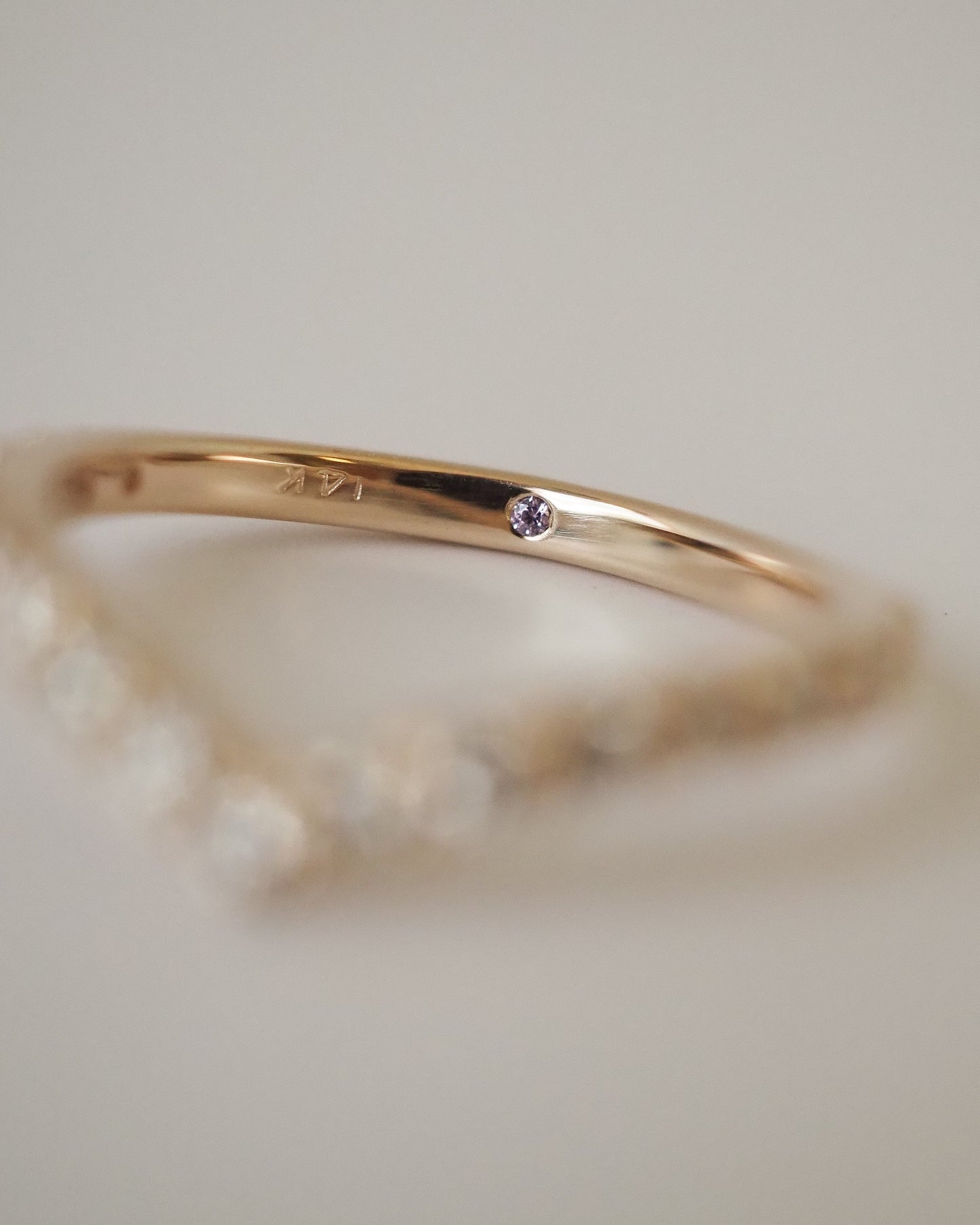 0.13 TCW Round Twisted Moissanite Wedding Band
