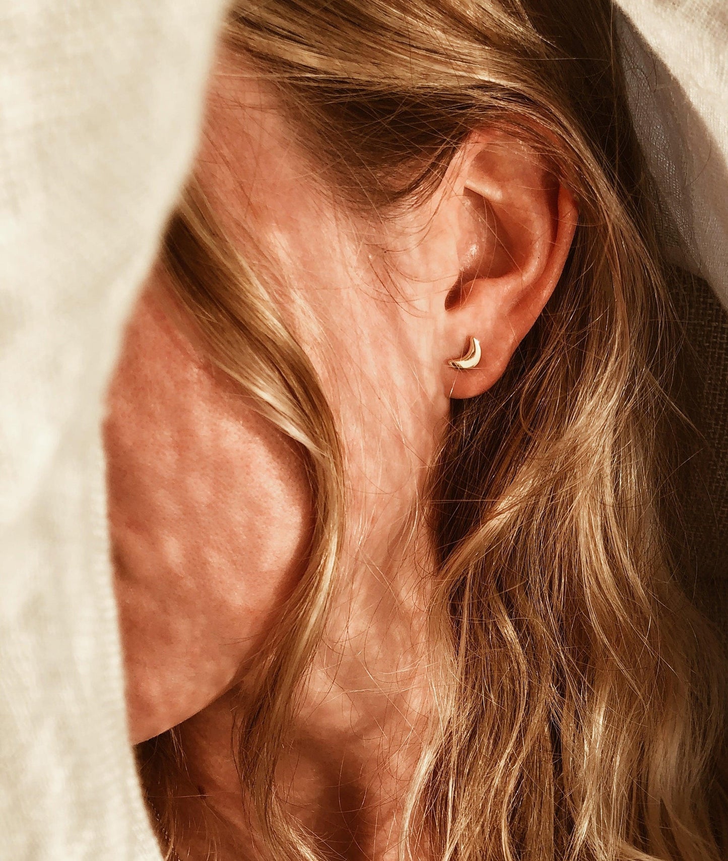 Tiny Moon Studs