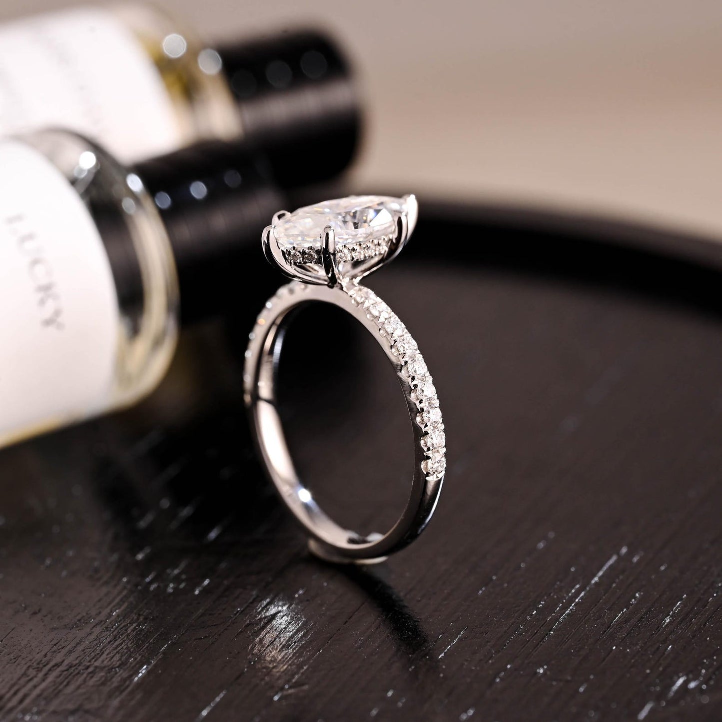 Round Halo, Pave & Split Shank Engagement Ring – 1.93 CT Lab Grown Diamond