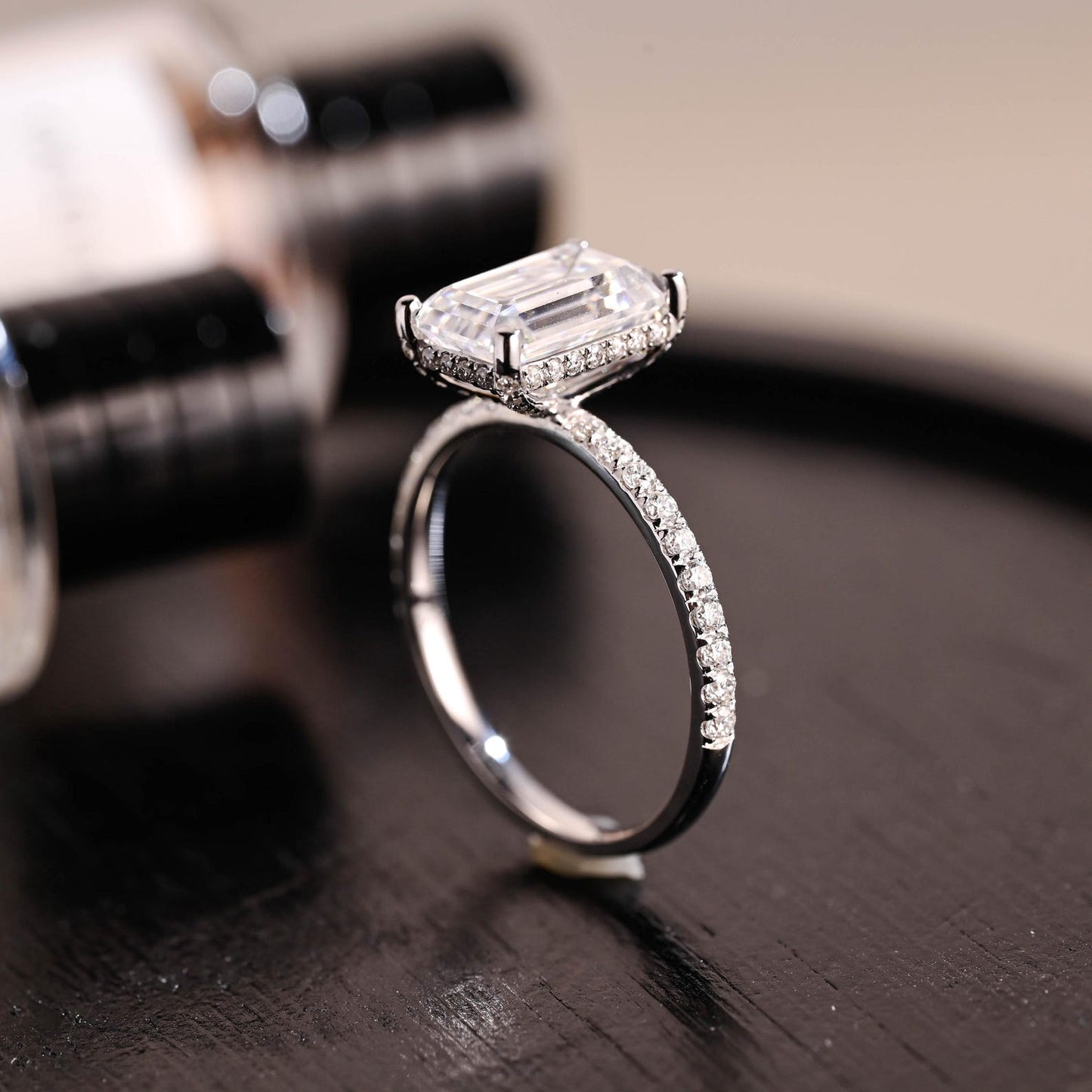 Round Halo, Pave & Split Shank Engagement Ring – 1.93 CT Lab Grown Diamond