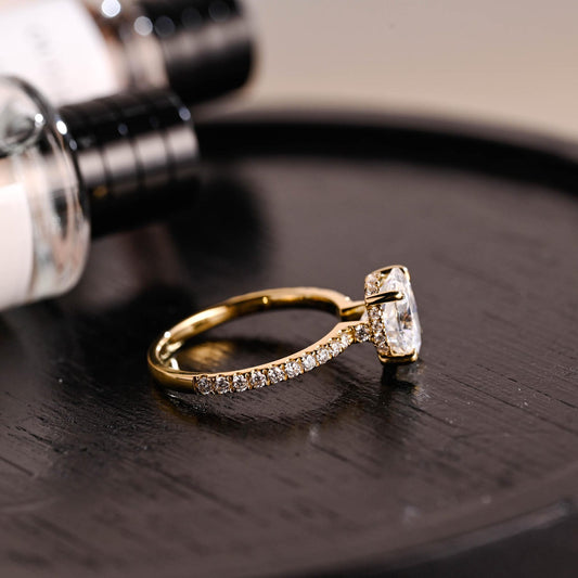 Round Halo, Pave & Split Shank Engagement Ring – 1.93 CT Lab Grown Diamond