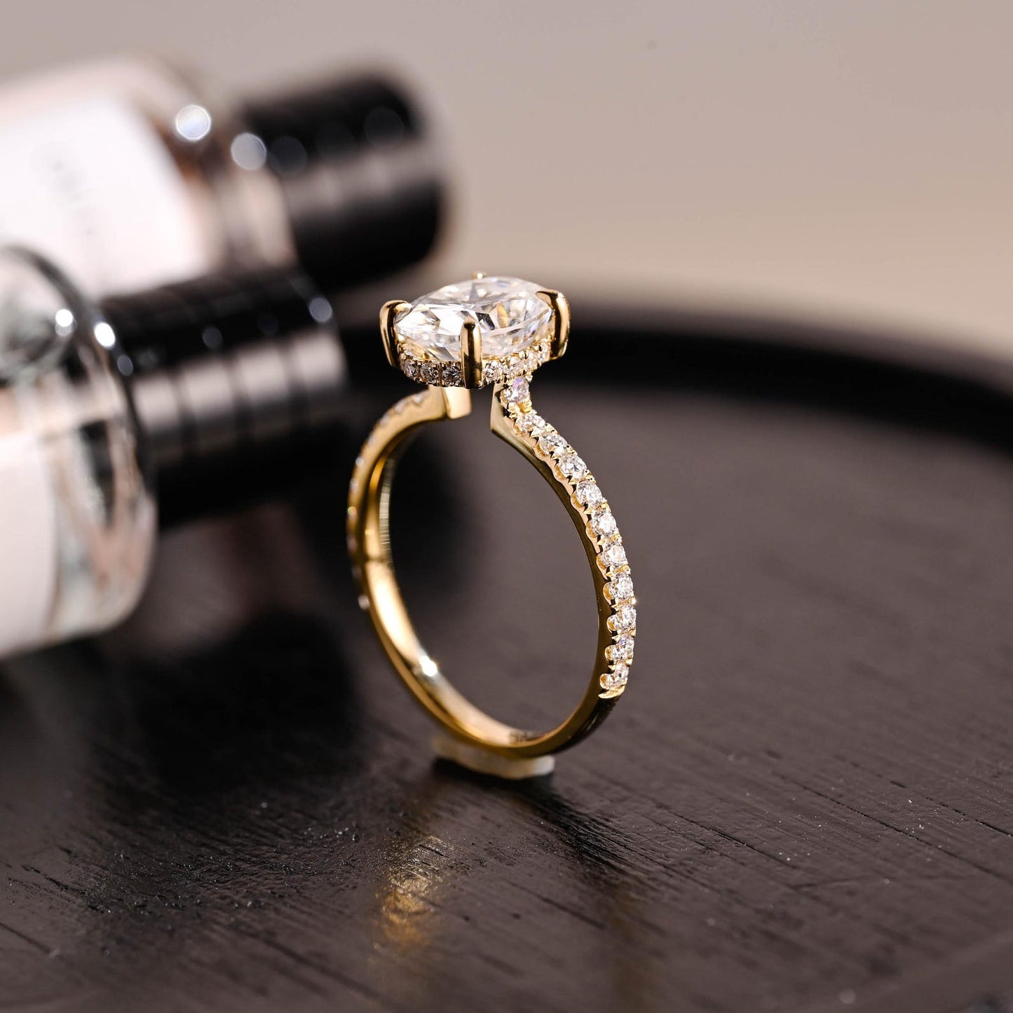 Round Halo, Pave & Split Shank Engagement Ring – 1.93 CT Lab Grown Diamond