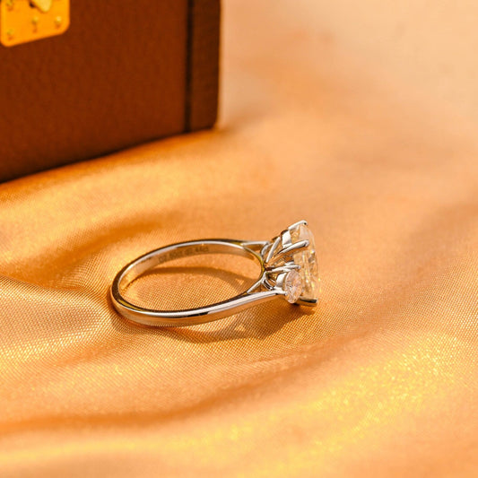 Round Halo, Pave & Split Shank Engagement Ring – 1.93 CT Lab Grown Diamond