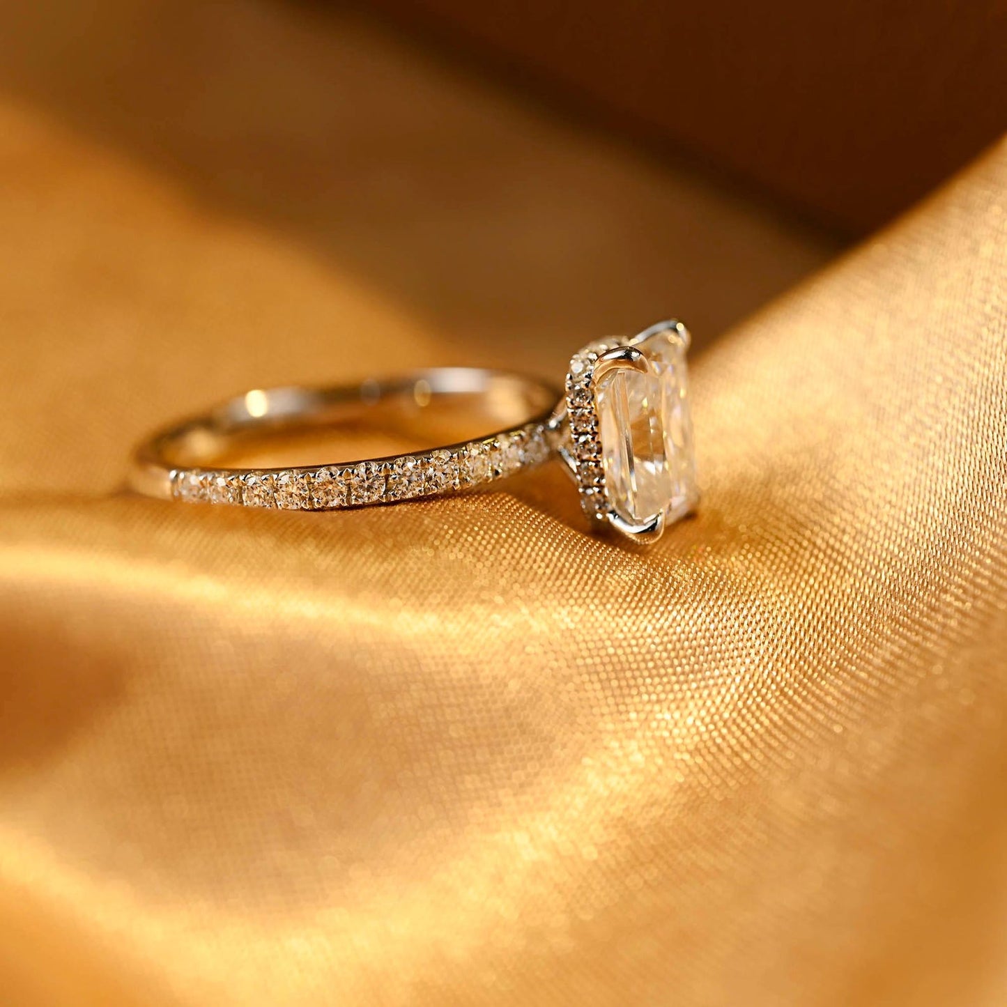 Round Halo, Pave & Split Shank Engagement Ring – 1.93 CT Lab Grown Diamond