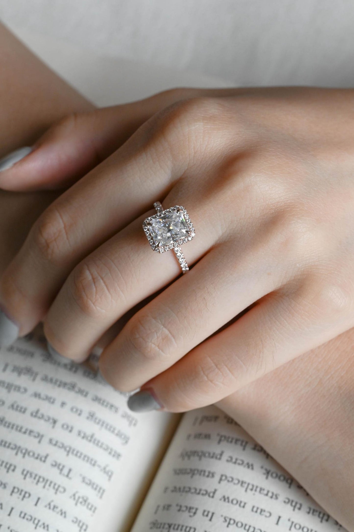 Round Halo, Pave & Split Shank Engagement Ring – 1.93 CT Lab Grown Diamond