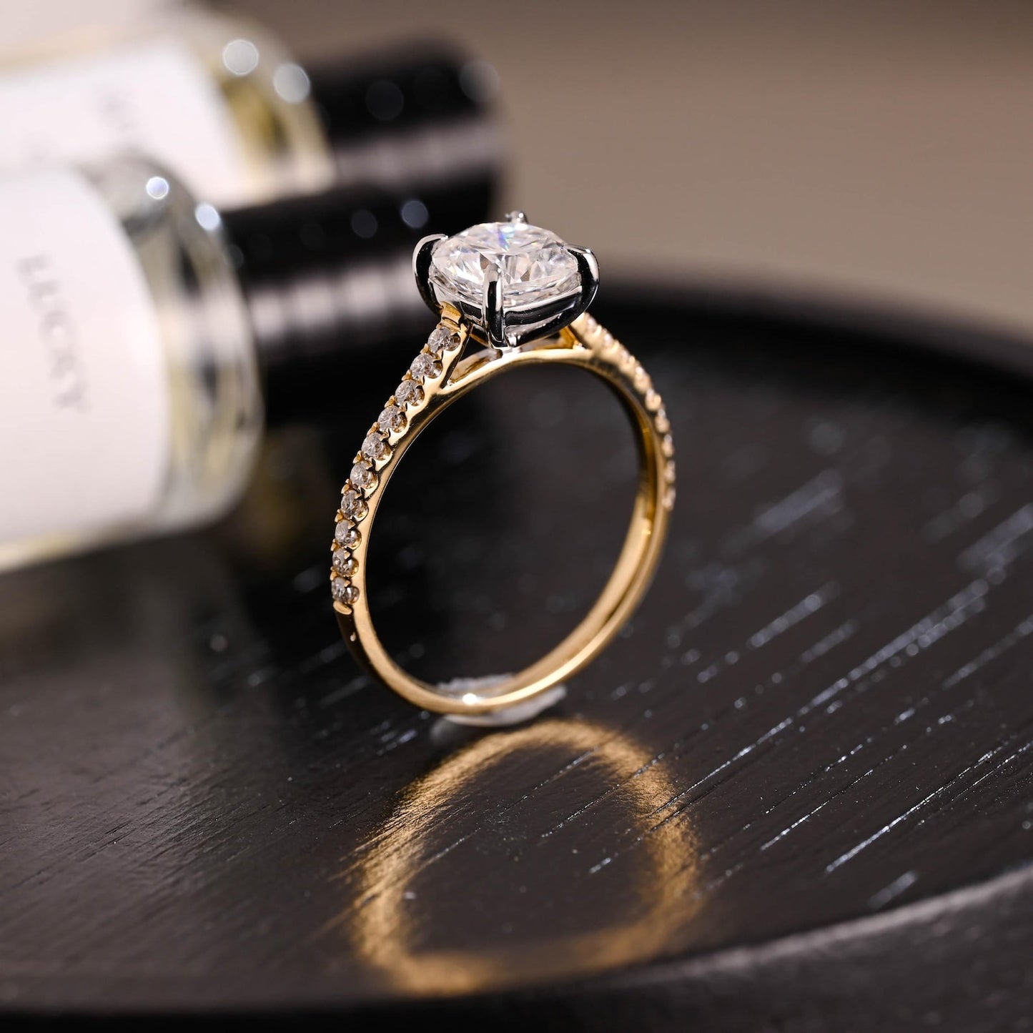 Round Halo, Pave & Split Shank Engagement Ring – 1.93 CT Lab Grown Diamond