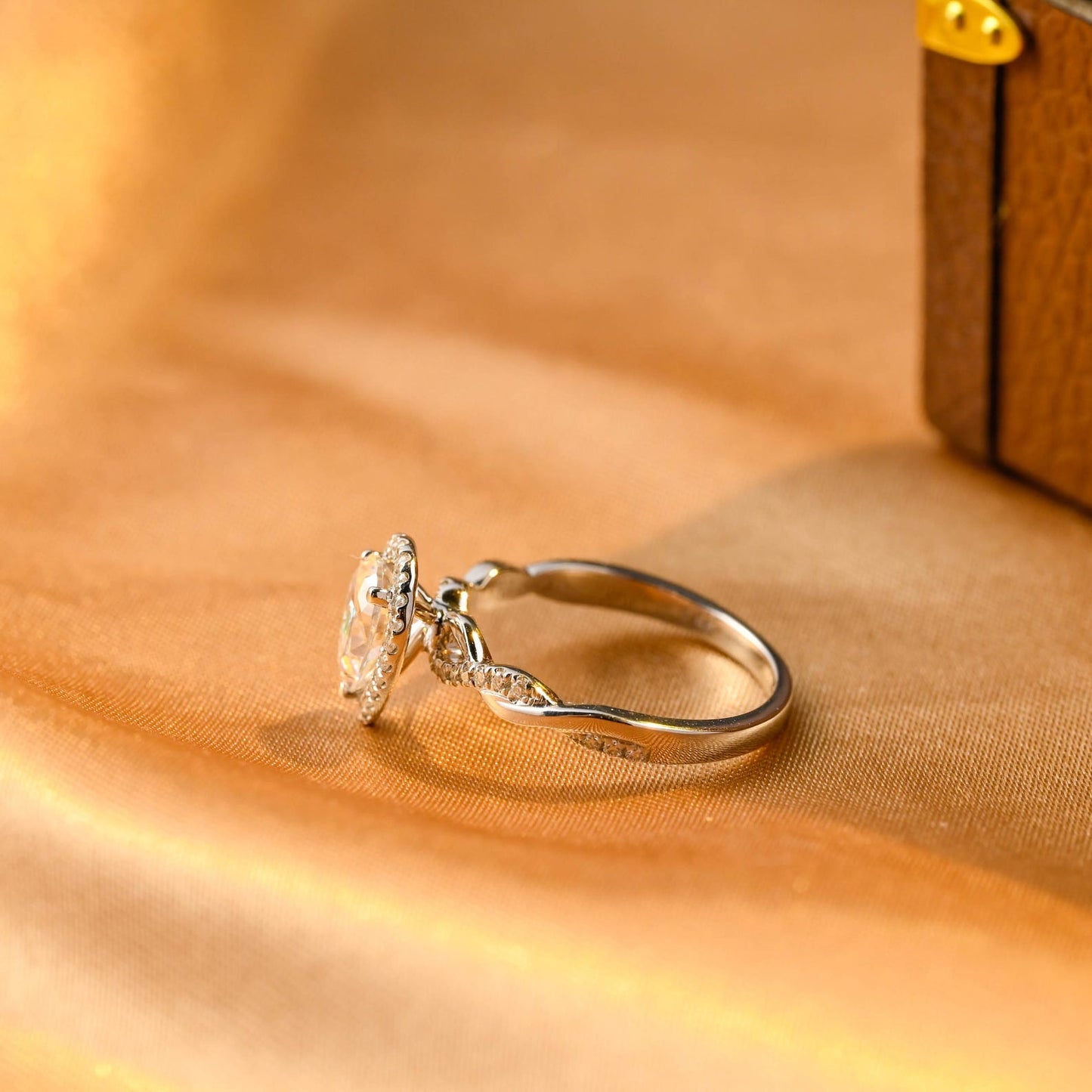 Round Halo, Pave & Split Shank Engagement Ring – 1.93 CT Lab Grown Diamond