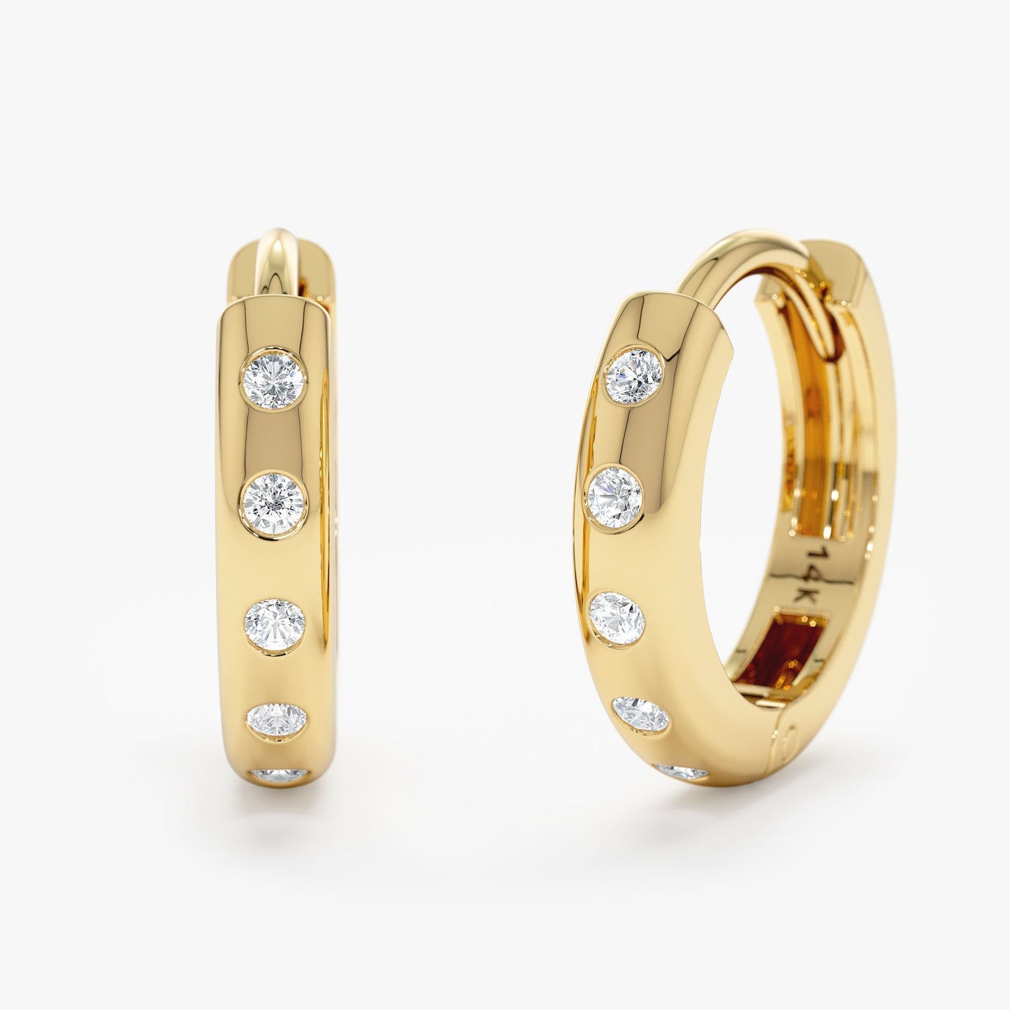 1.0 CT Round Bezel Solitaire Lab Grown Diamond Earrings