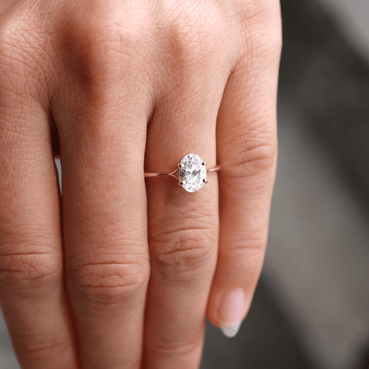 2 CT Round Three Stones Lab Grown Diamond Engagement Ring