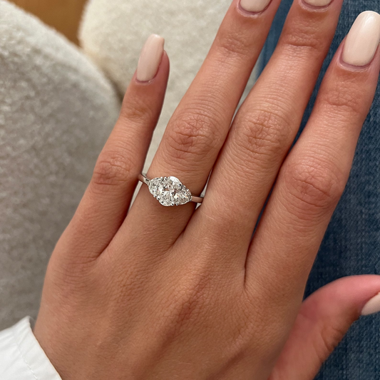 Round Halo, Pave & Split Shank Engagement Ring – 1.93 CT Lab Grown Diamond