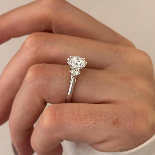Round Halo, Pave & Split Shank Engagement Ring – 1.93 CT Lab Grown Diamond