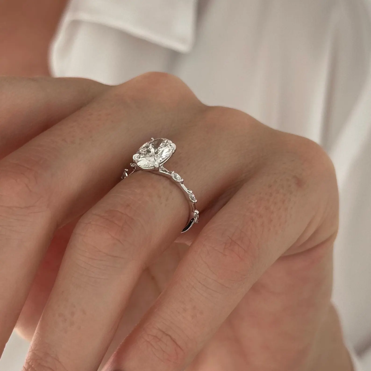 Round Halo, Pave & Split Shank Engagement Ring – 1.93 CT Lab Grown Diamond