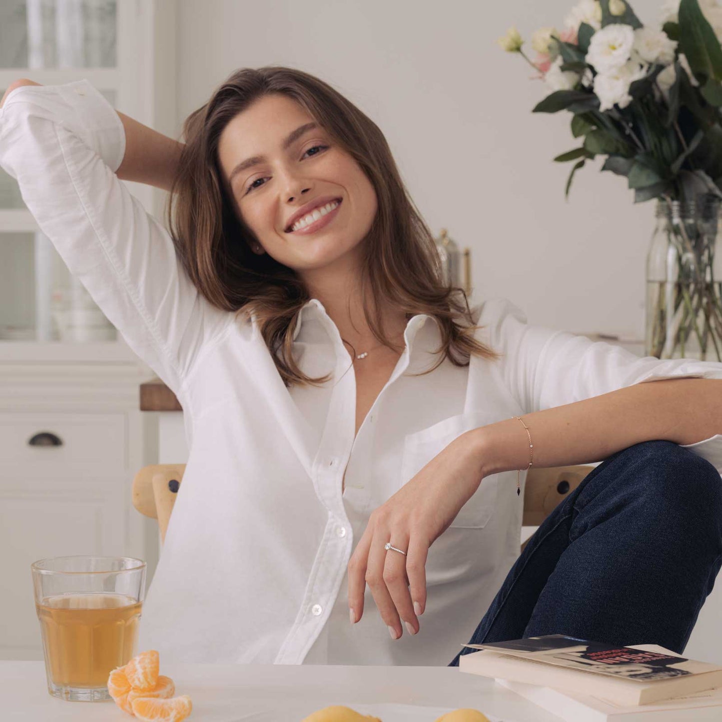 0.80 CT Round Shaped Moissanite Pave Setting Engagement Ring 6