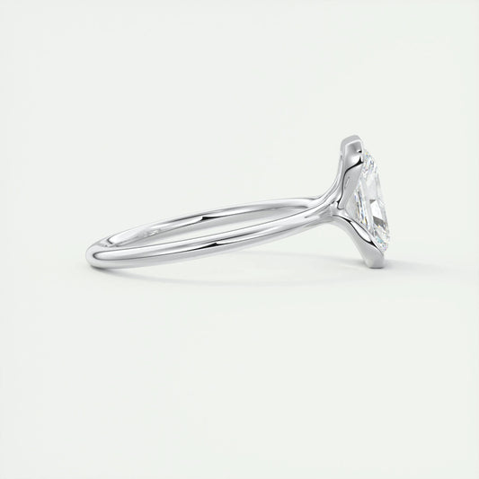 2.10 CT Radiant Solitaire Half Bezel Moissanite Engagement Ring 2