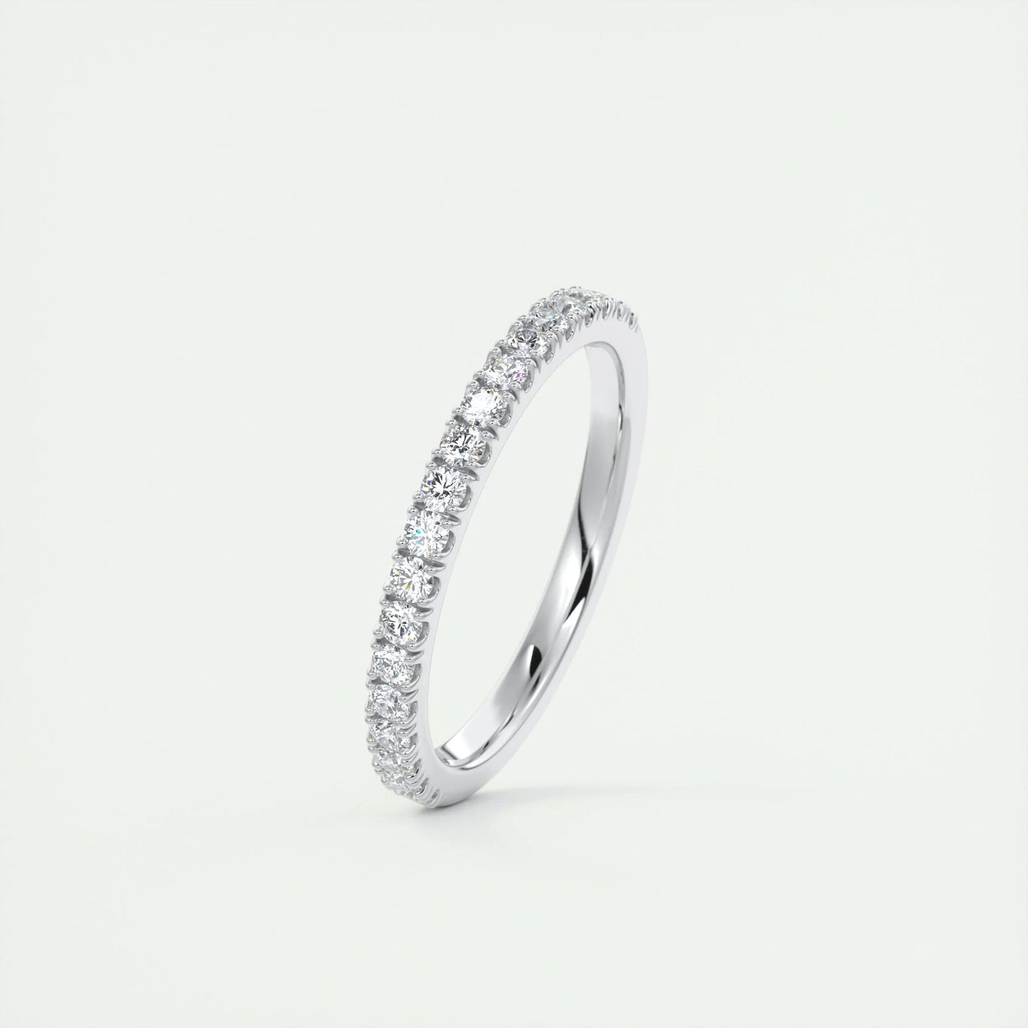 0.38 CT Round Half Eternity CVD EF/VVS Diamond Wedding Band 3