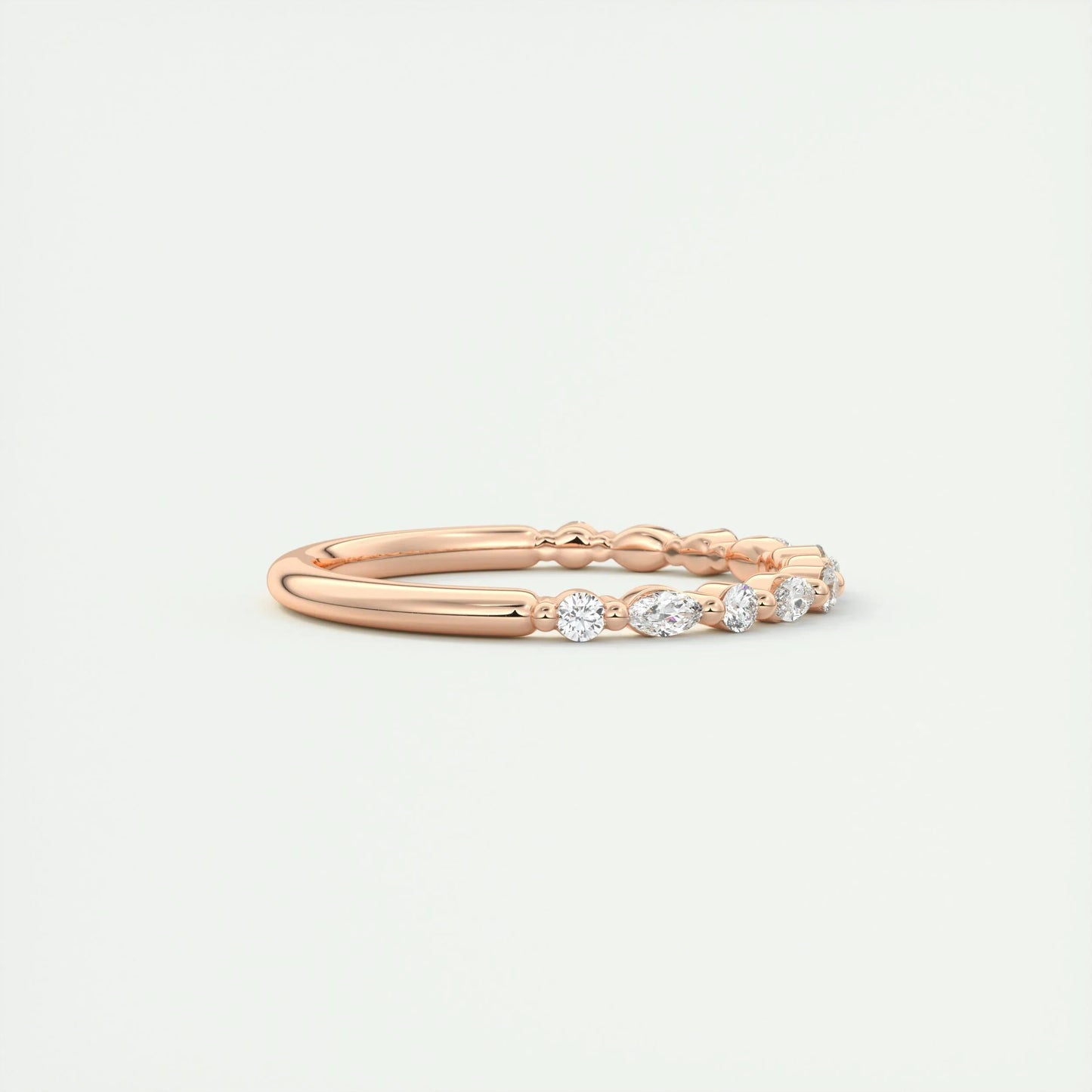 0.32 CT Marquise & Round Multi Stones CVD EF/VVS Diamond Wedding Band 14