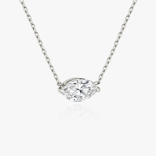 0.25 CT-1.0 CT Marquise Solitaire CVD F/VS Diamond Necklace 2