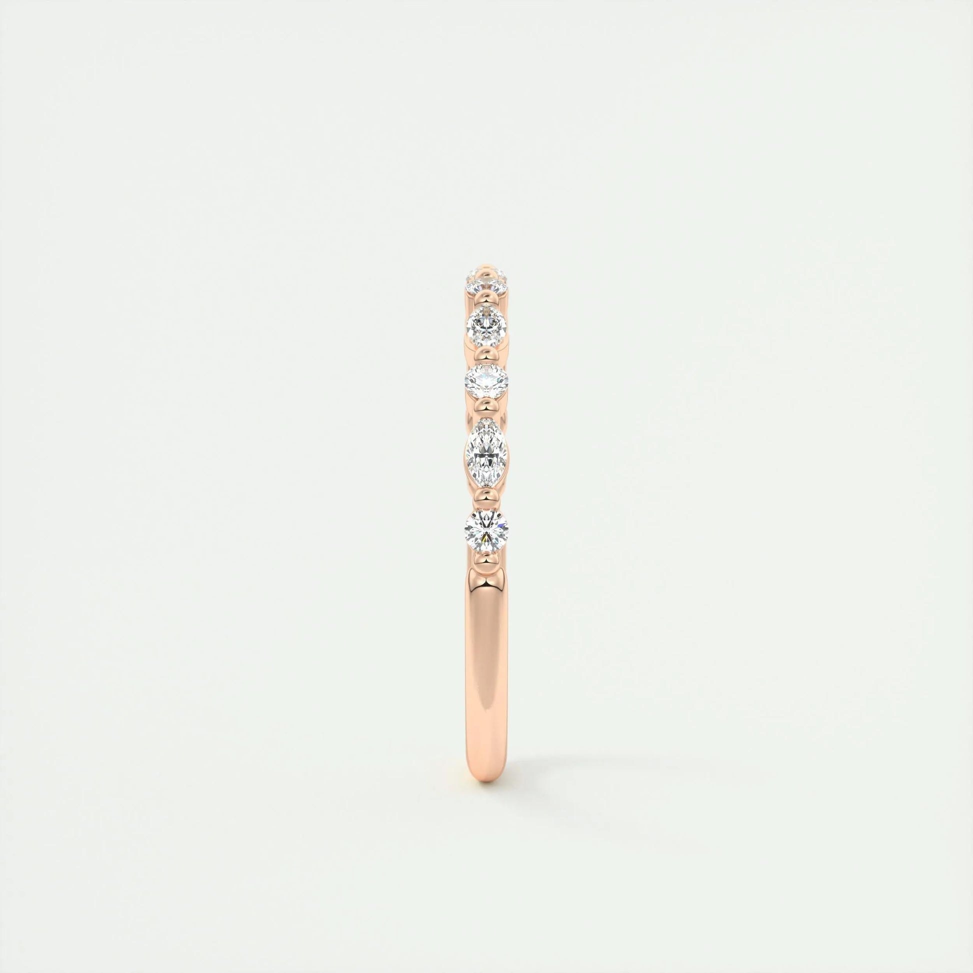 0.32 CT Marquise & Round Multi Stones CVD EF/VVS Diamond Wedding Band 16