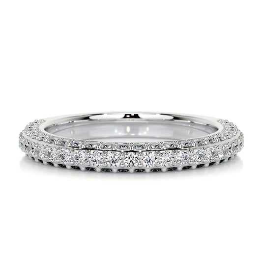 0.75 CT Round Half Eternity CVD EF/VVS Diamond Wedding Band 1
