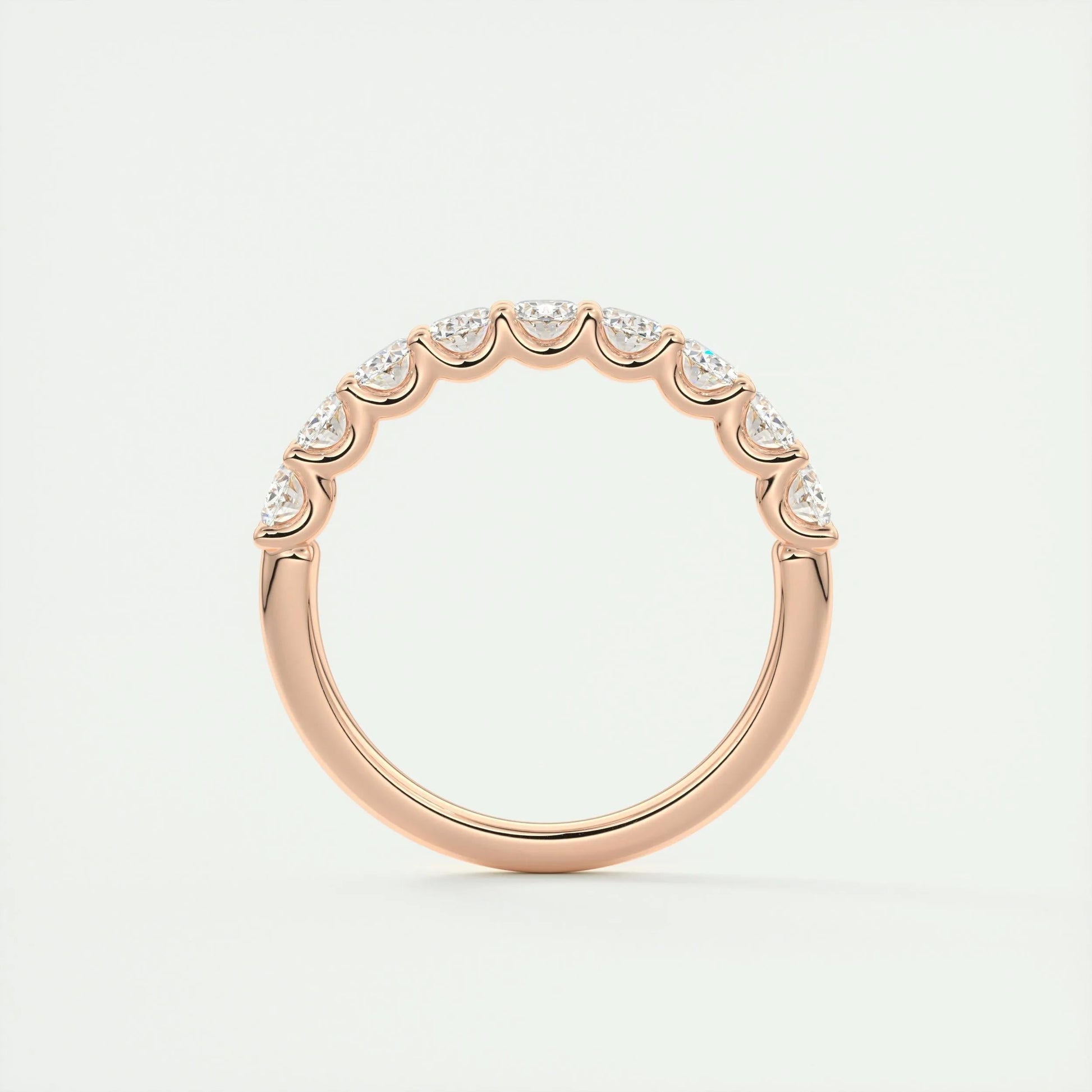 1.35 Oval Cut Shared Prongs Moissanite Bridal Wedding Band 11