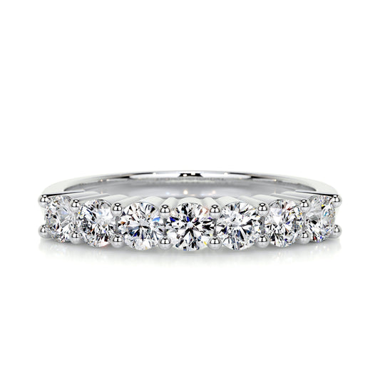 0.75 CT Round 7 Stones CVD EF/VVS Diamond Wedding Band 1