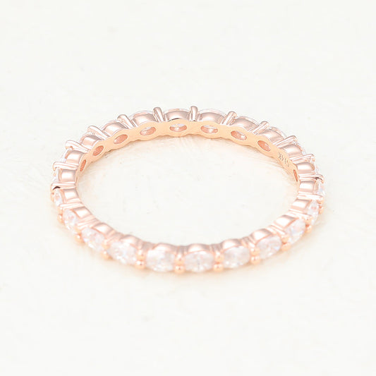 1.32 CT Oval Shaped Moissanite Full Eternity Wedding Band 2