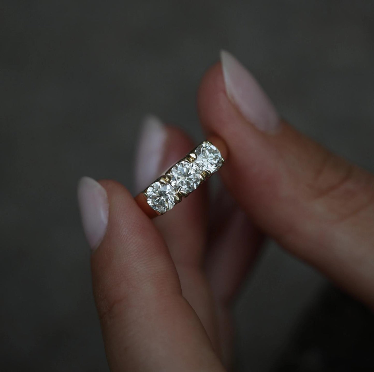 1.50 CT Round Three Stones CVD EF/VS Diamond Wedding Band 5