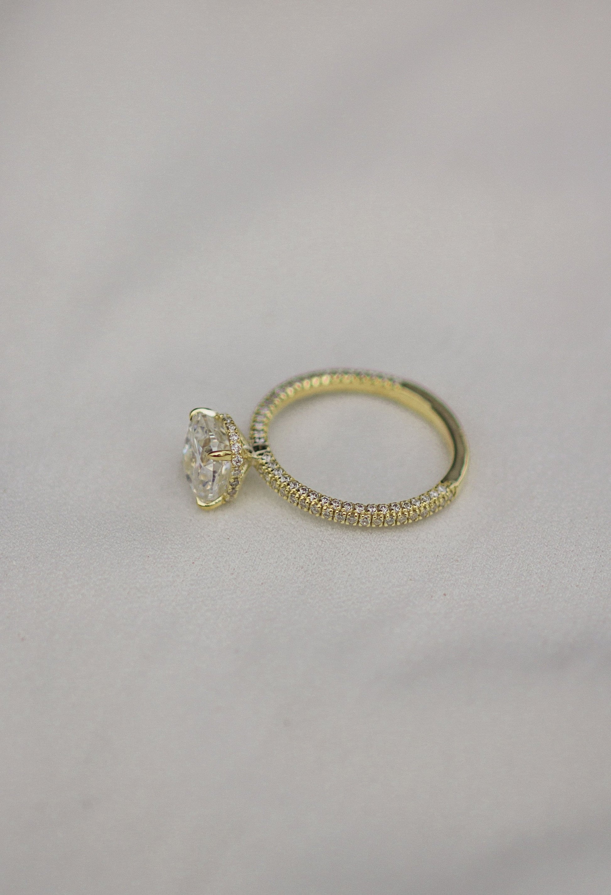 2.0 CT Cushion Hidden Halo & Pave Moissanite Engagement Ring 2