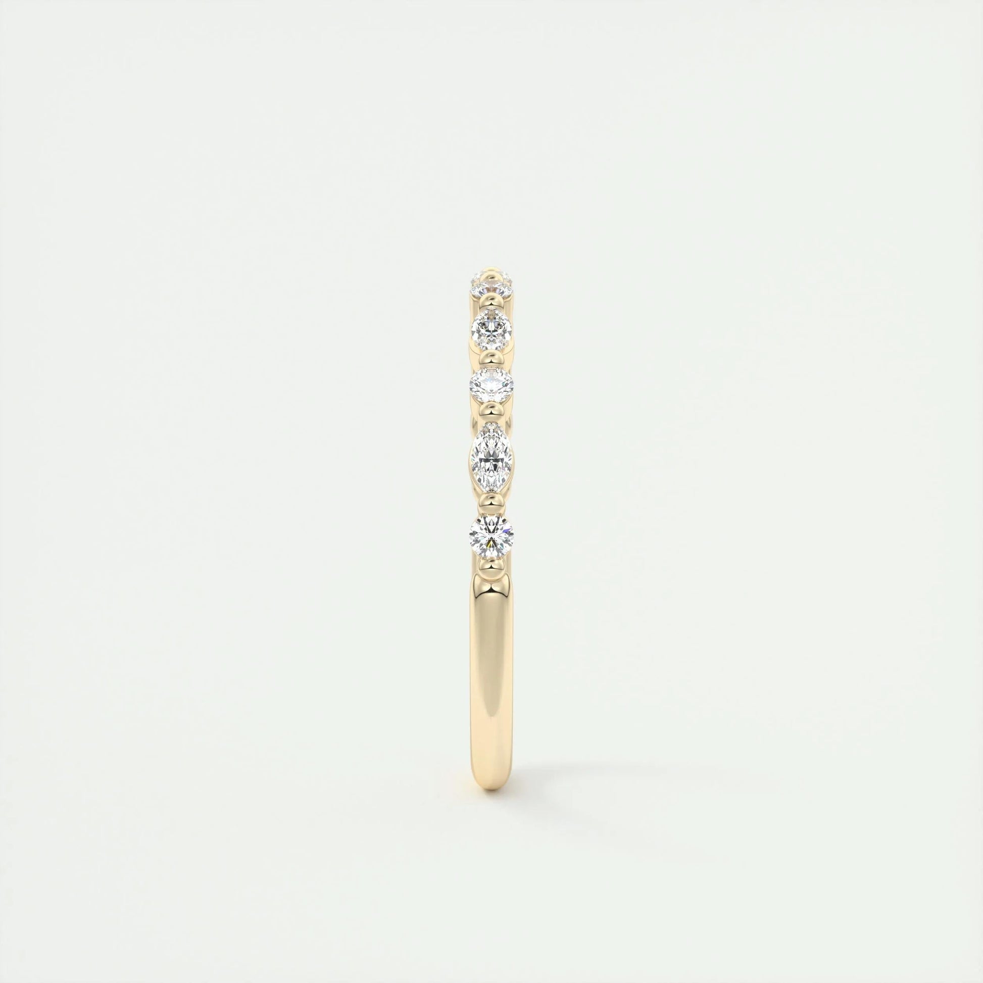 0.32 CT Marquise & Round Multi Stones CVD EF/VVS Diamond Wedding Band 9