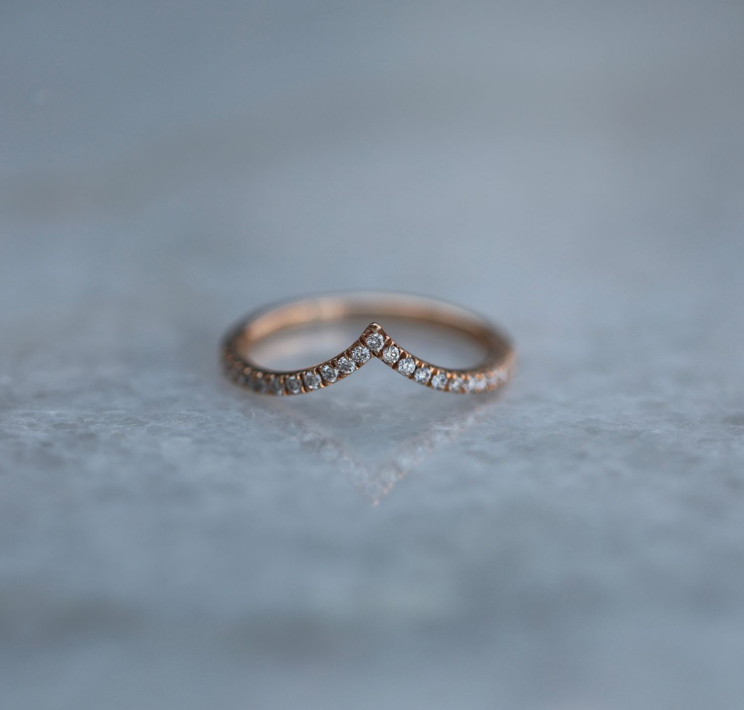 0.225 CT Round Curved CVD EF/VS Diamond Wedding Band 6