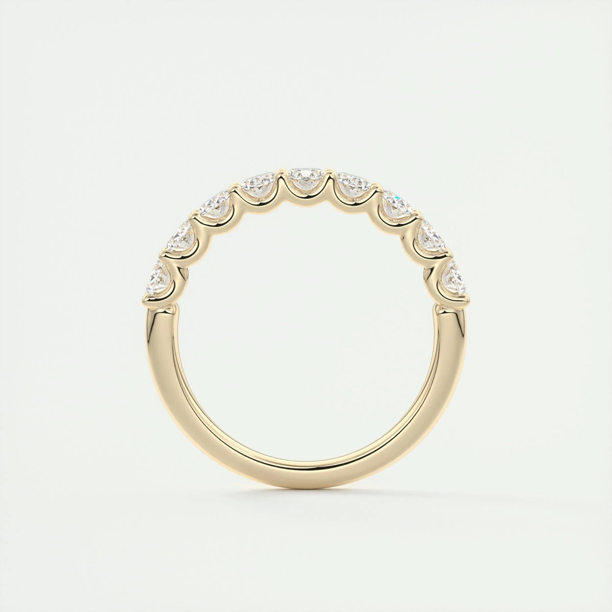 1.35 Oval Cut Shared Prongs Moissanite Bridal Wedding Band 17